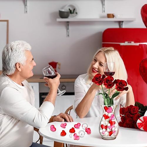 Miniatura 6 de Jutom 10150 Pieces Valentines Day Vase Filler Heart Fillers for Vases Valentines Floating Candle for Centerpieces Valentine‘s Day Decor White and