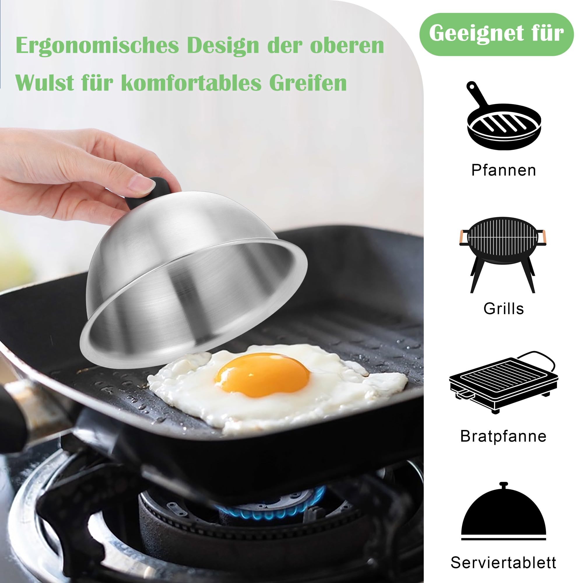Joyfair Cubierta para hamburguesa de acero inoxidable (4)