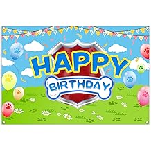 5x3ft Cartoon Dog Theme Backdrop Cartoon Photography Background Kids Boys Girls Birthday Party Decorations Photo Booth Banner Props