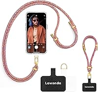 Vista 10 de 2 Almohadillas Cordón para Teléfono Ajustable Crossbody Correa para Cuello de Teléfono Celular Universal Cordón de Muñeca para Teléfono Móvil + 2pcs