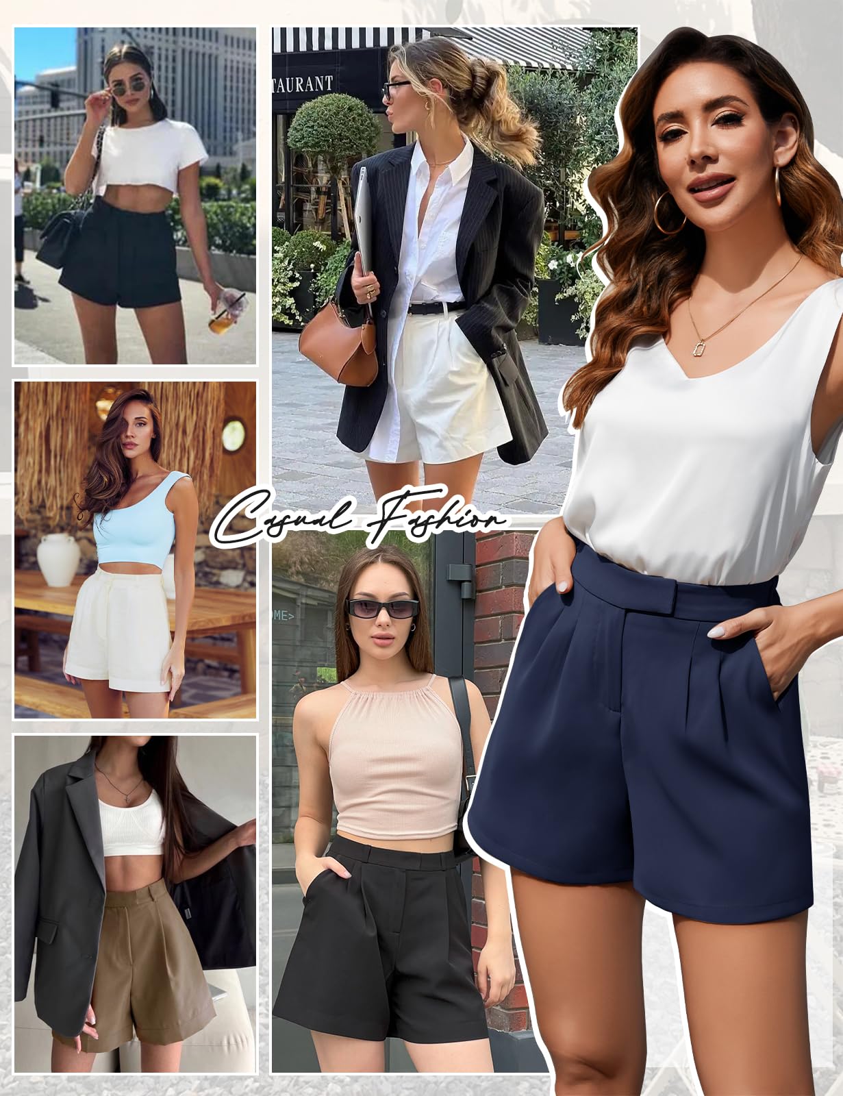 heekpek Pantaloncini Donna Estivi Eleganti Comodi Shorts Donna Casual Sciolto Vita Alta Pantaloni Donna Corti con Tasche