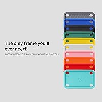 Vista 2 de Rightcar Solutions Marco de matrícula de motocicleta de silicona de alta calidad, a prueba de óxido, a prueba de sonajeros, resistente a la Azul