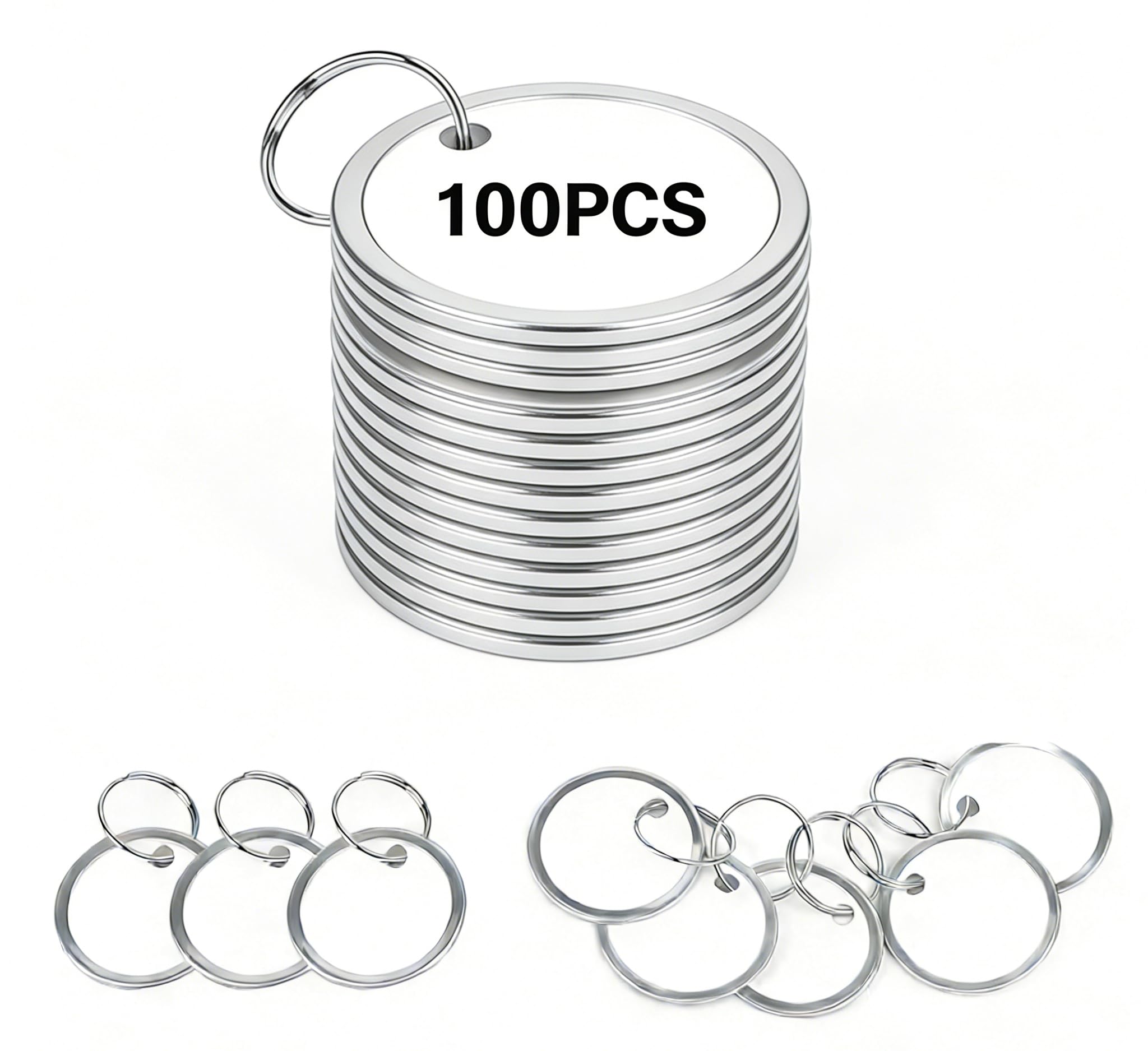 Key Tags, Round Metal Number Tags Stainless Steel Number ID with Hole Number Key Ring Chain with Split Ring for Organized Coding Key Box Cabinet System Identifiers (50, 1-50) (new shuzi-100) — image 1