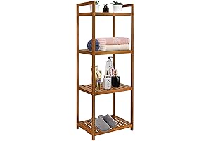 Utoplike Multi-Tier Teak Wood Bathroom Shelf Organizer