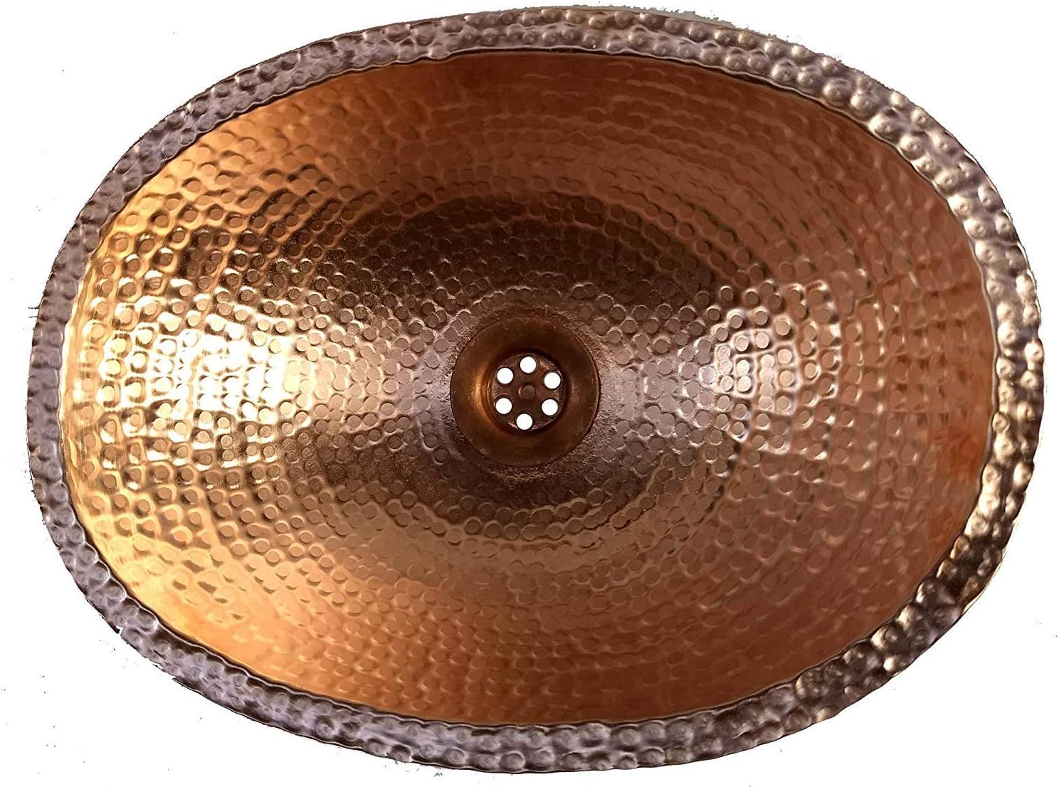 Compact Small Gold Polished Vessel Oval Copper Bathroom Sink Art Decor Household Apartment Renewal