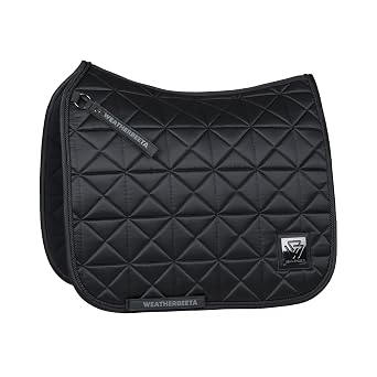 WeatherBeeta Satin Luxe Air-Tec Quilted Dressage Saddle Pad, Black, Large