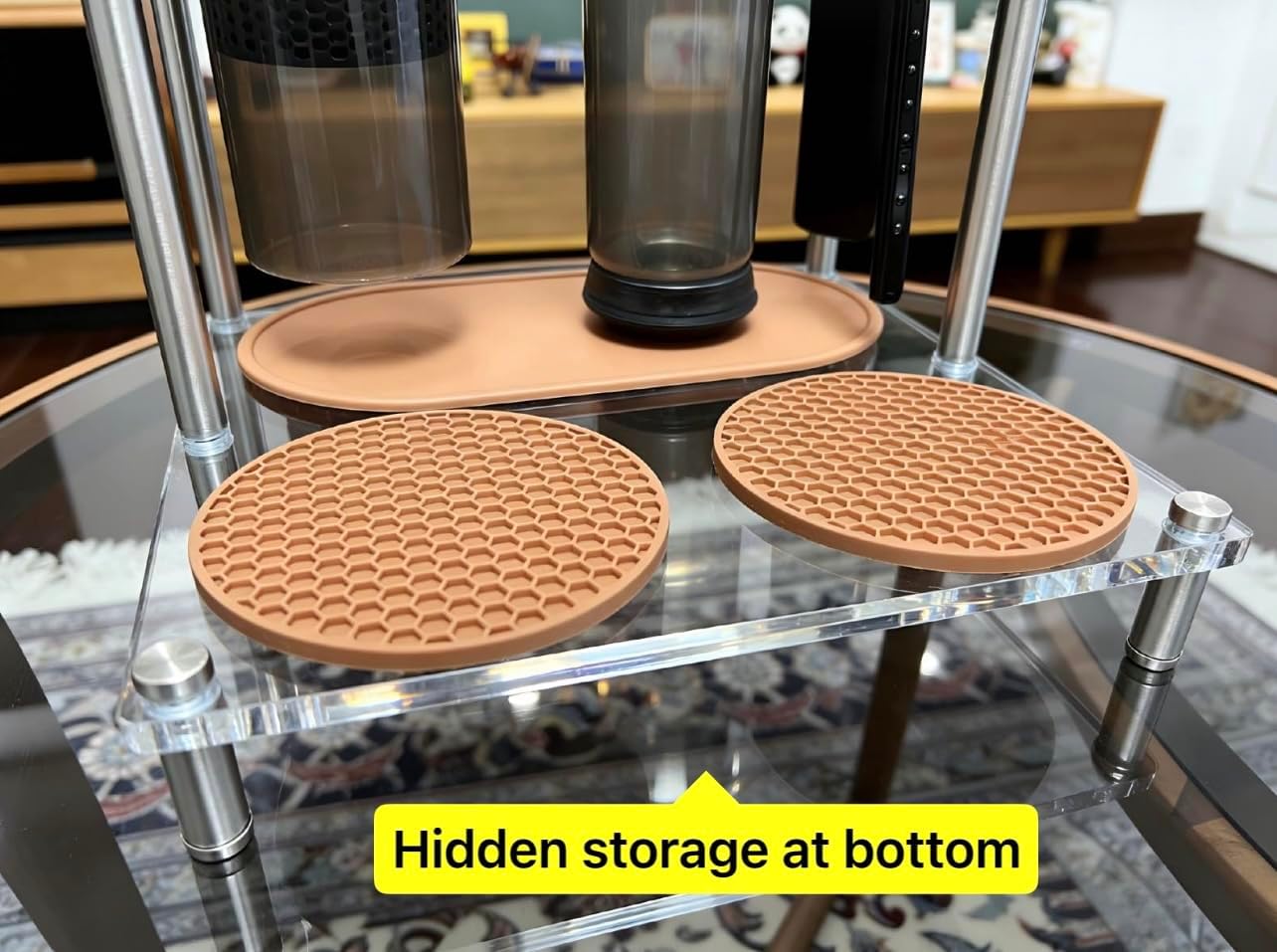 Organizer Stand for AeroPress XL, Coffee Bar Station, Storage Solution Fits XL, Includes Dripper Mats, 2 Hanging & 2 Placement Spots, Coffee Scale Space (For XL)