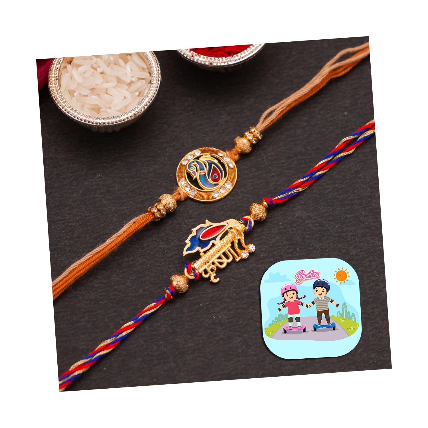 CraftVatika Krishna Peacock Rakhi for Brother Handmade Rakhi for Bhai Designer Kundan Rakhi for Bhaiya Rakhi Set of 2 for Rakshabandhan, Fridge Magnet Gift for Door Dcor (B0C86858SJ) Amazon Price History, Amazon Price Tracker