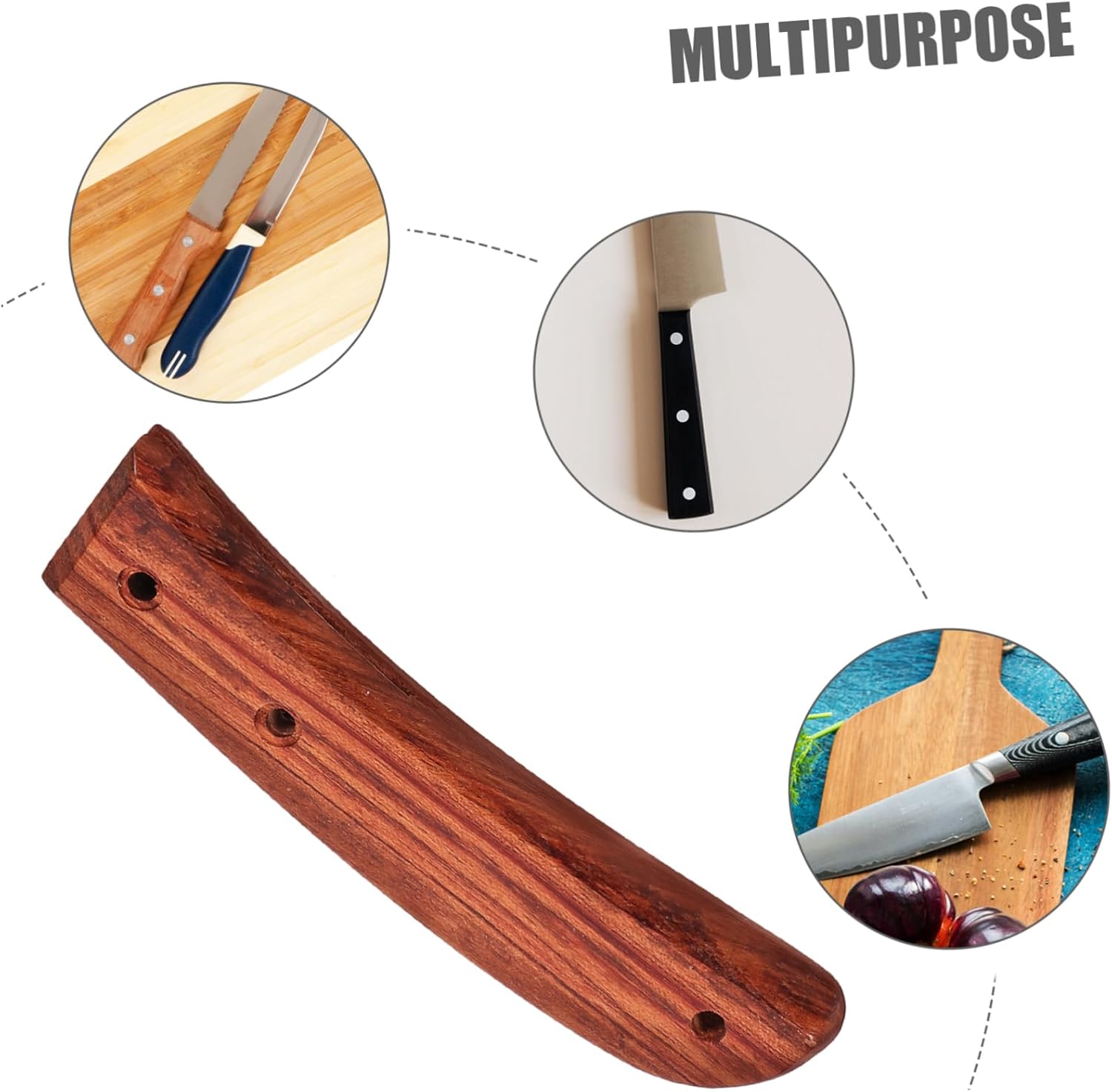 Wooden Knife Handle Replacement for Kitchen Cutters Ergonomic Design Comfortable Grip Suitable for Various Knives Hardwood Construction for Repair and Projects
