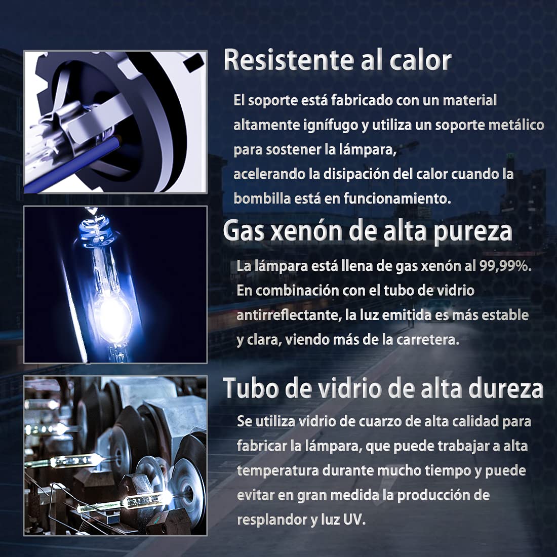 Bombillas Xenon D3S HID 8000K 12V 35W Faros Delanteros de Coche para Brillante Blanco Luz Lámpara Kit de Repuesto(2 Piezas)