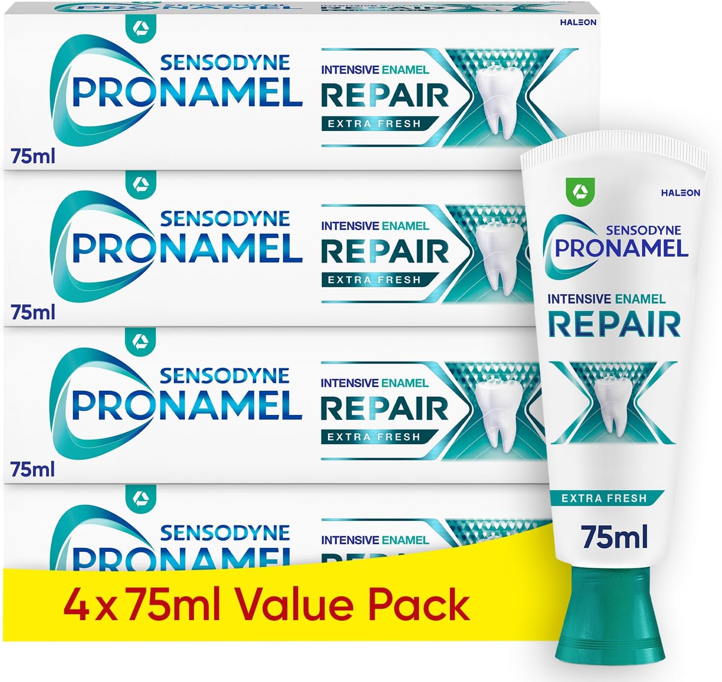 Toothpaste, Intensive Enamel Repair Toothpaste Multipack, Extra Fresh, 4 x 75ml