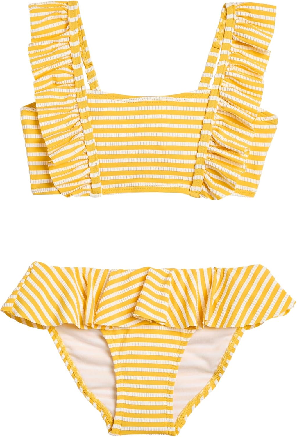 Snapper Rock Girls' Sunshine Stripe Frilled Bikini (Toddler/Little Kid/Big Kid)