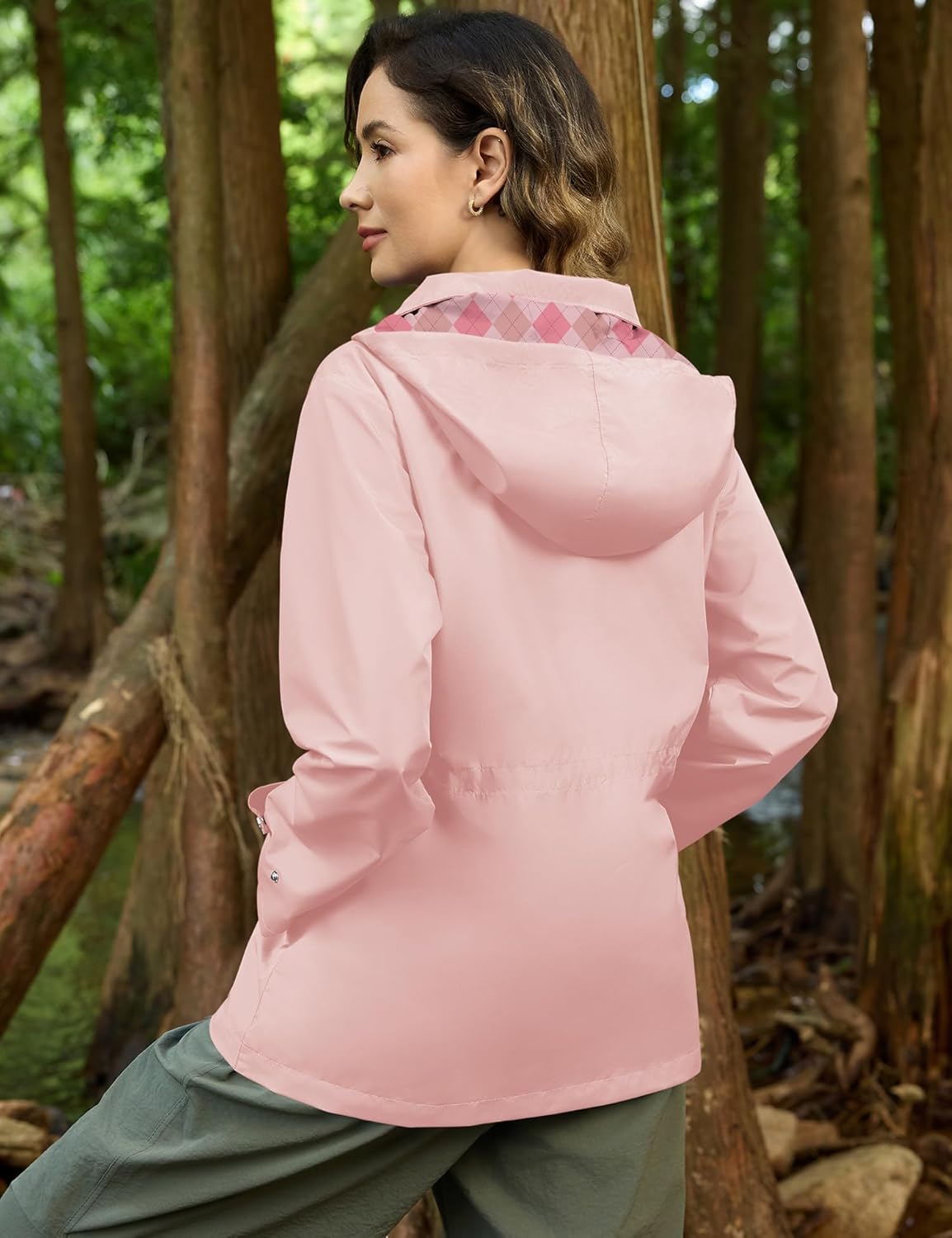 Avoogue Rain Jacket for Women Waterproof Lightweight Hooded Raincoat for Hiking Travel Outdoor