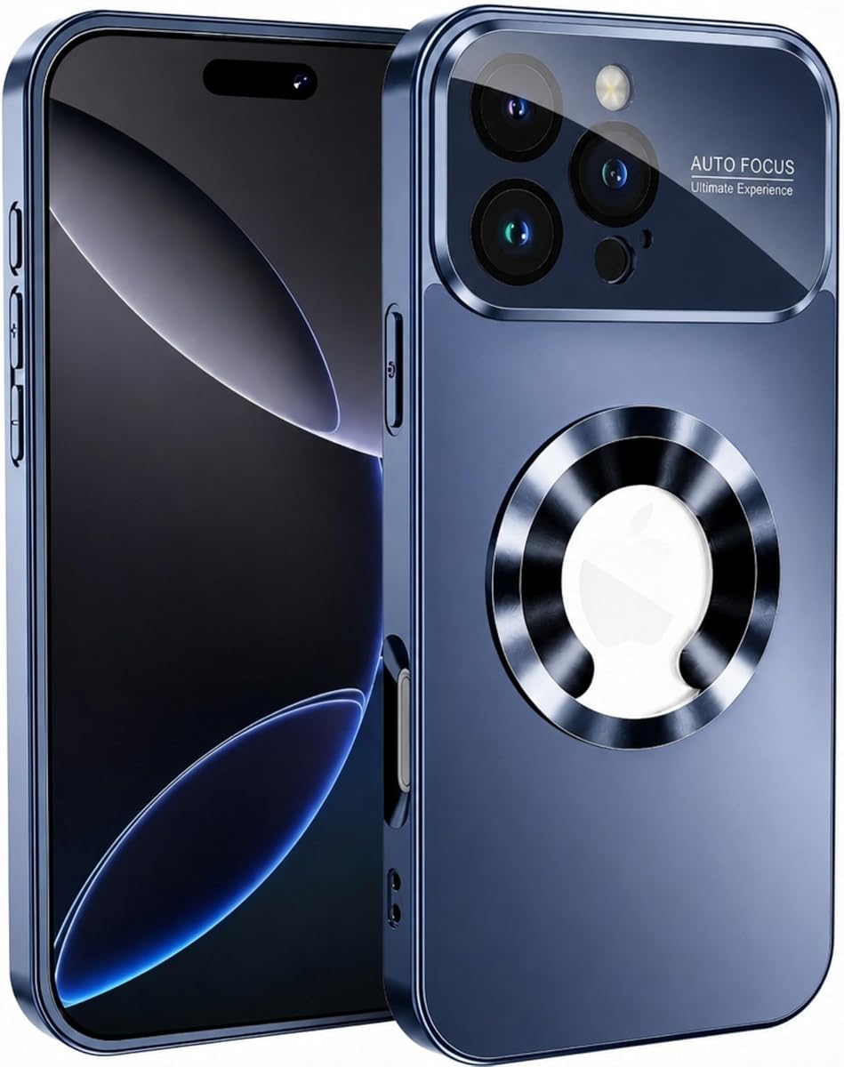 Magnetic Crystal Camera Cover Case for iPhone 16 Pro Max,Navy Blue | Slim Matte Metallic Luster,Built-in Dust-Proof Camera Lens Protector,Fit for MagSafe,Military Grade Drop Proof,Shockproof