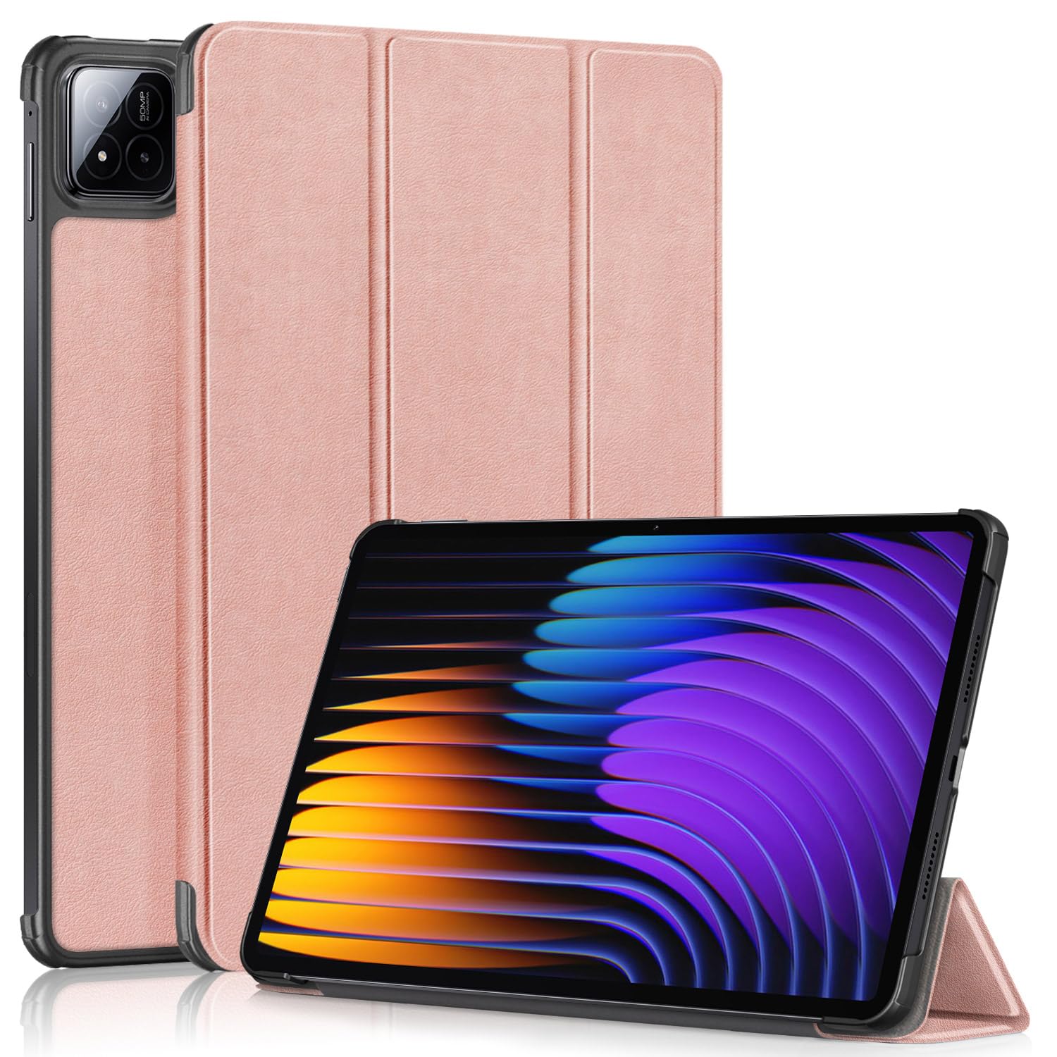 TOPCASE Hülle für Xiaomi Mi Pad 8/Pad 8 Pro 2025/Xiaomi Pad 7 /Pad 7 Pro Tablet 11.2 Zoll 2024,Schlank Slim Hülle Schutzhülle mit Auto Schlaf/Wach und Standfunktion,Roségold