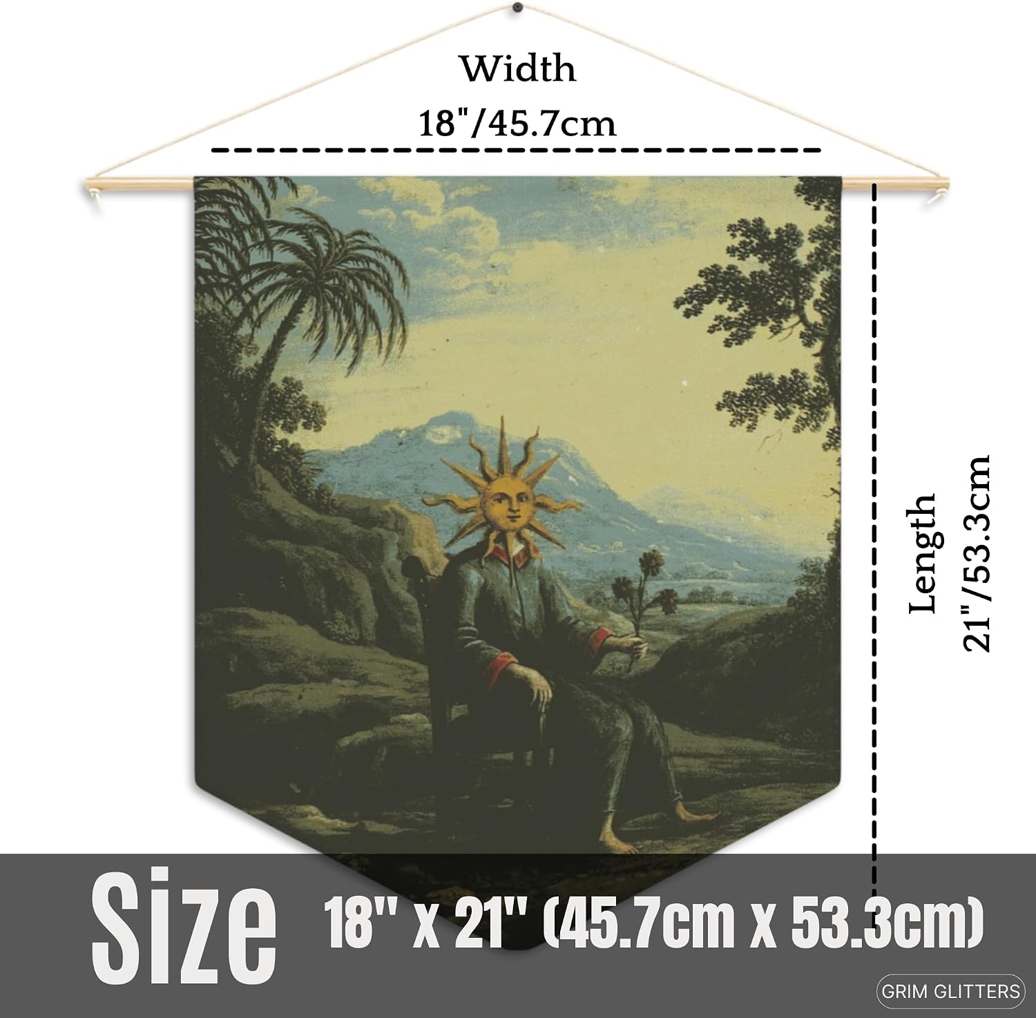 Clavis Artis Pennant Banner - Alchemist achieves Illumination - Medieval Art Reproduction - Esoteric Wall Art
