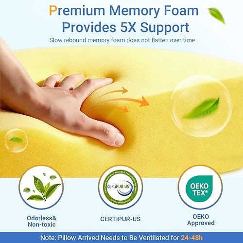 Miniatura 4 de Wattne - Almohadas para durmientes laterales con agujeros para brazos - Almohada de espuma viscoelástica para el hombro para durmientes laterales,