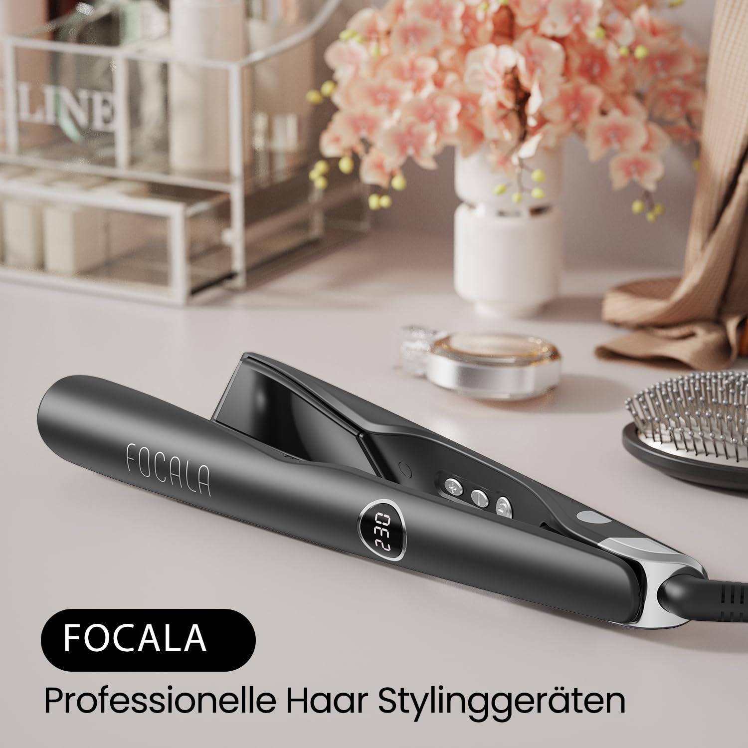 Glätteisen Locken und Glätten 2 in 1: Haarglätter Geschwungene Stylingplatten zum Glätten Locken Wellen Keramikbeschichtung Ionen Technologie weniger Frizz mehr Glanz 120-230°C fur alle Haartypen