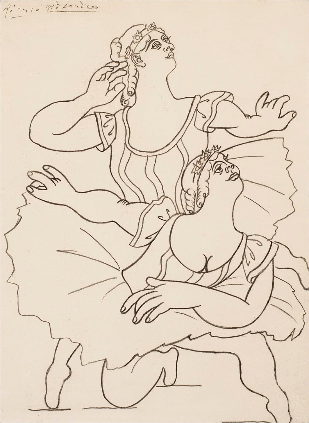 ZZYGGN GMGSW Two Dancers by Pablo Picasso Canvas Poster Vintage Wall Art Minimalist Painting Pablo Picasso Prints for Bedroom Picture Decor 40x50cm Frameless