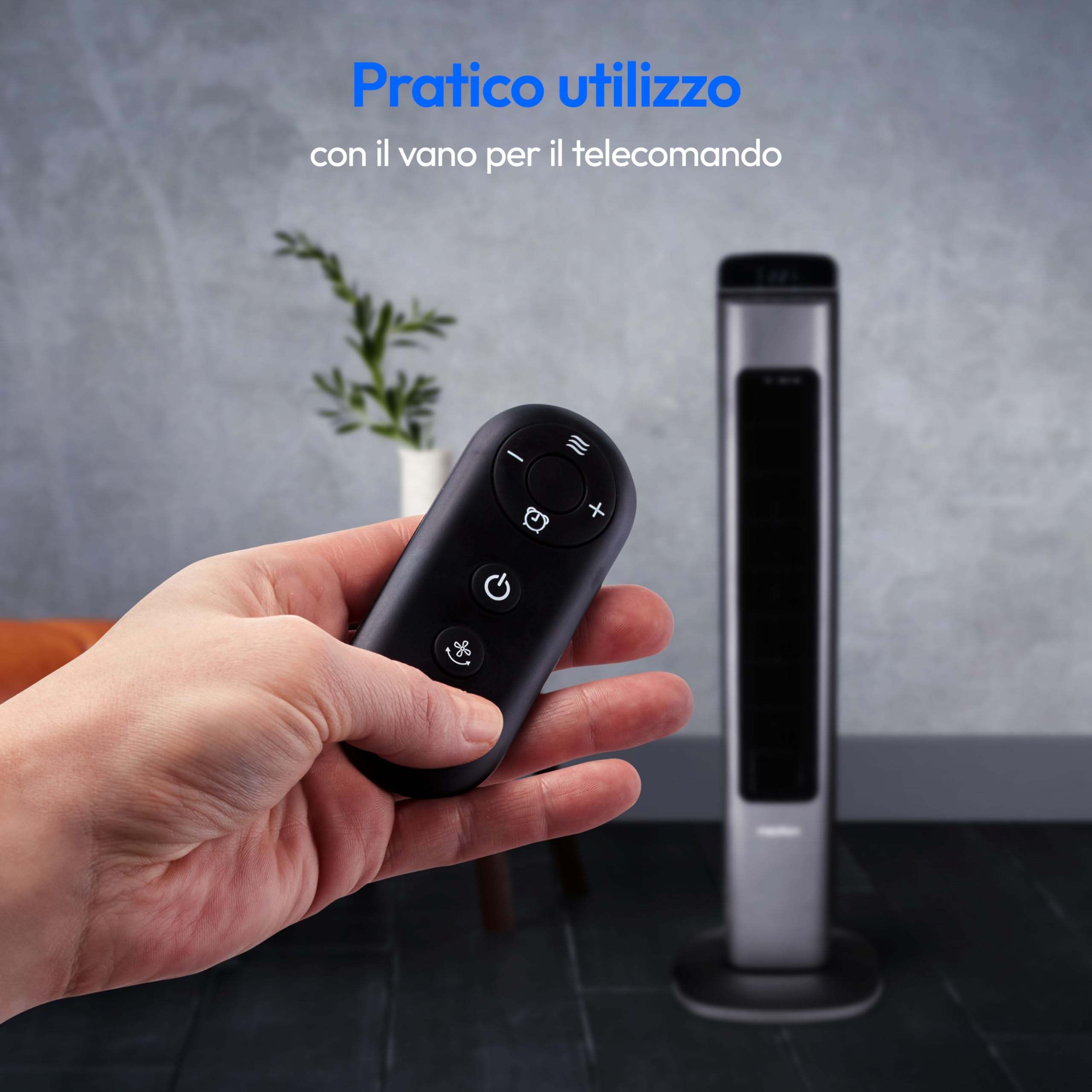 MEDION Ventilatore a torre MD10809, Ventilatore silenzioso con 5 livelli di velocità, Ventilatore portatile con telecomando, Ventilatore a colonna con rotazione di 80 gradi