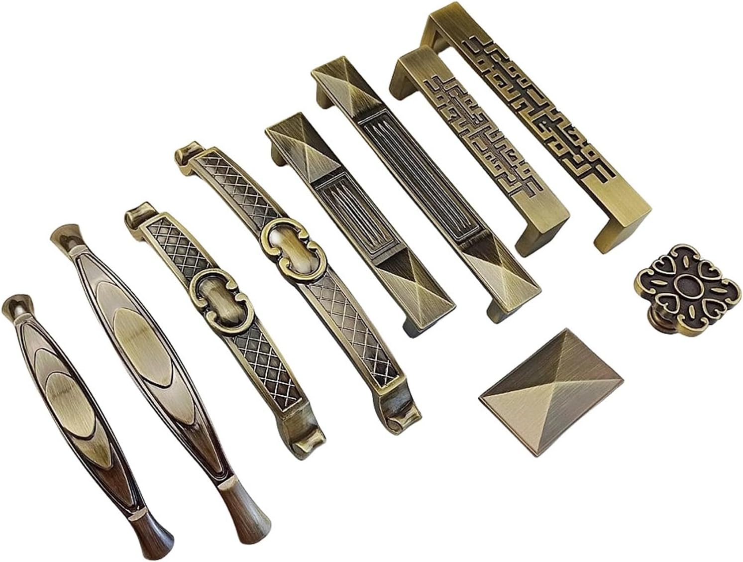 Zinc Alloy Bronze Handle for Furniture Kitchen Cabinets Door Drawer Knobs Wardrobe Cupboard Pulls Handles 2Pcs(A-96mm)