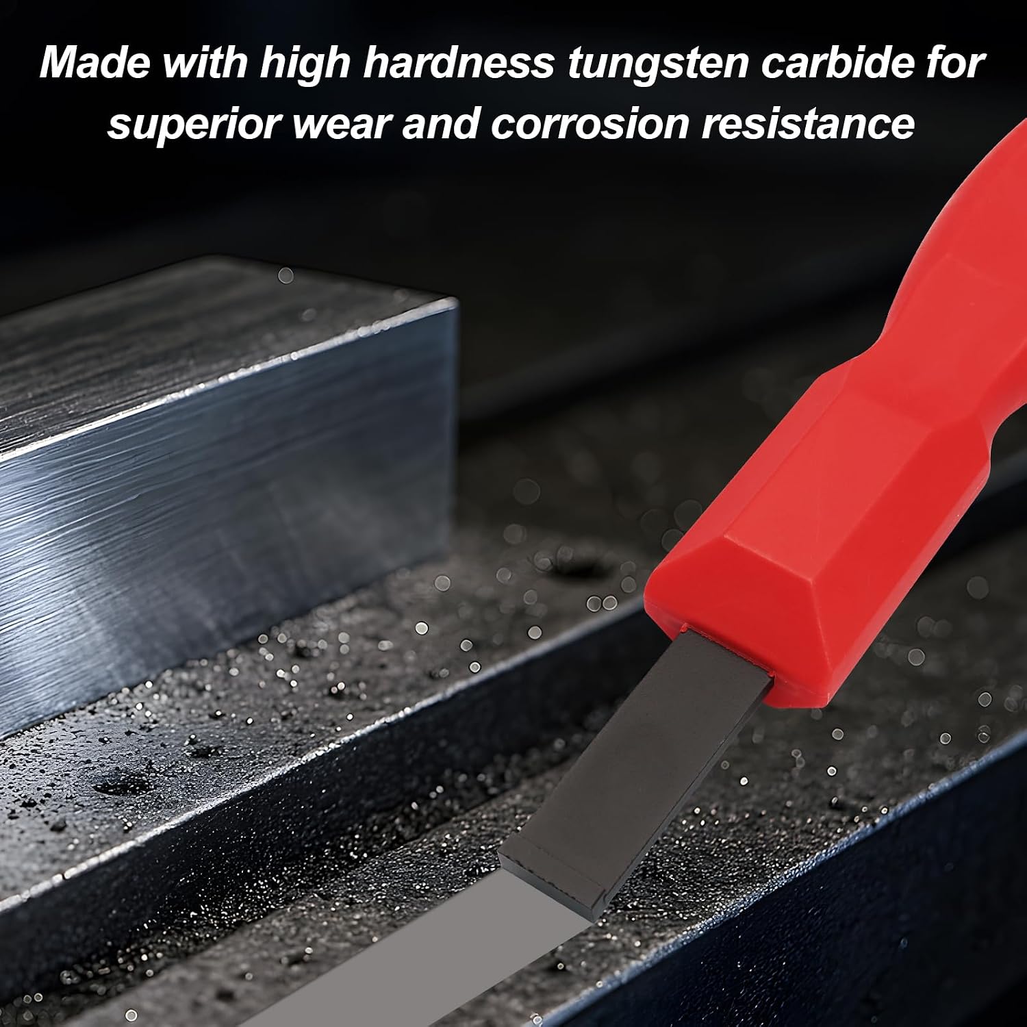 2Pcs Carbide Scraper Tool - 1-1/4 Inch & 5/8 Inch Carbide Gasket Scraper, Super Carbon Scrapers Tool for Automotive Metal Remover(Red)