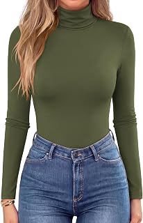 Zeagoo Women's Turtleneck Long Sleeve Tops Lightweight Base Layer T-Shirts | Soft Base Layer Solid Slim Fit Tops, Lightweight Warmth, Perfect for Daily Wear, Office, Dates, Travel, and Casual Outings