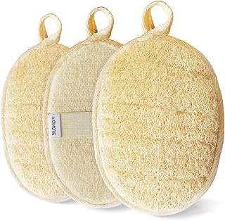 SGERUFZ 3 Pcs Natürlicher Luffa-Schwamm für Peeling Natürliche Loofah Körperbürste Peelingschwamm Duschschwamm Wiederverwe...