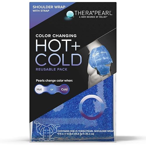 Miniatura 2 de TheraPearl - Envoltura de hombro que cambia de color, reutilizable para terapia de frío y calor con cuentas de gel para aliviar el dolor de hombro,
