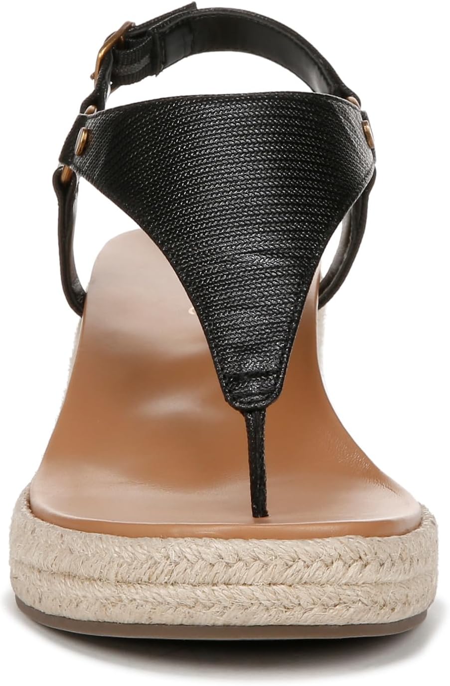 Vionic Women's Solano Kirra Wedge Toe Post Comfortable Wedge Heels- Supportive Wedges Comfort Shoes Black Leather 11 Medium - Image 7