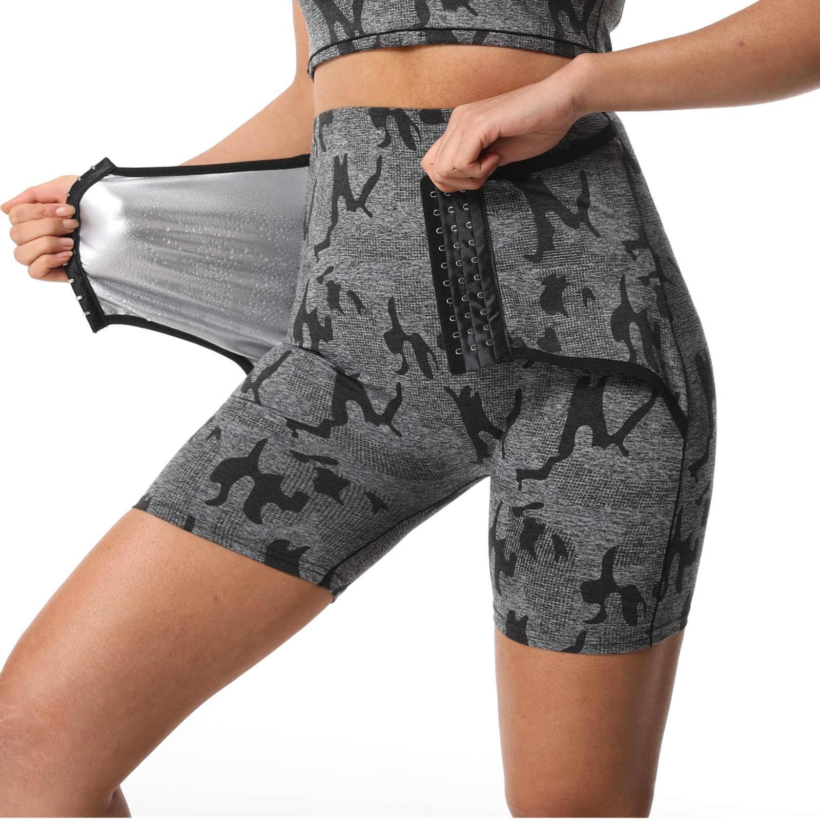 EKSED Pantalones moldeadores para Mujer, Entrenador de Cintura, Traje de Sauna, Pantalones Cortos moldeadores de Sudor con Control de Barriga