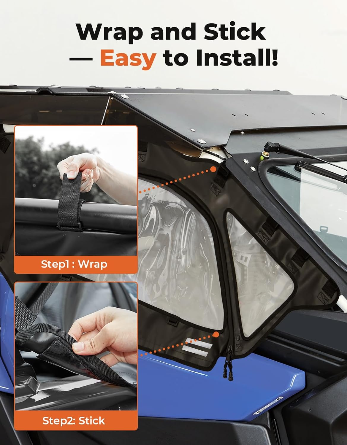 KEMIMOTO X3 Soft Upper Door Set Kit, UTV Soft Cab Doors Top Enclosure with Upgrade YKK Zippers Compatible with 2017-2026 Can Am Maverick X3 2-Seater Models, Work with Roof and Partial Windshields