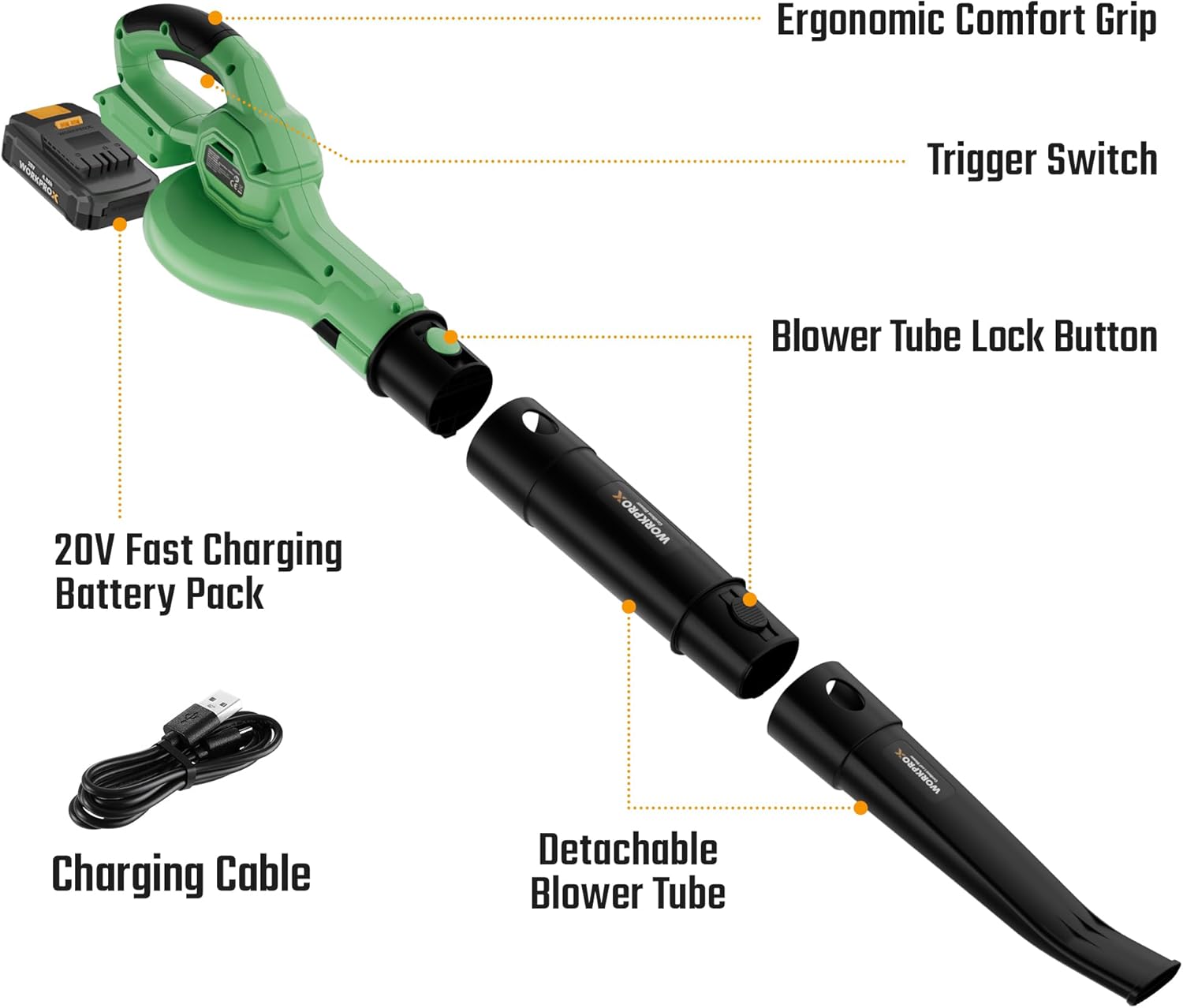 WORKPRO 20V Leaf Blower Cordless & Cordless Grass Shear & Shrubbery Trimmer