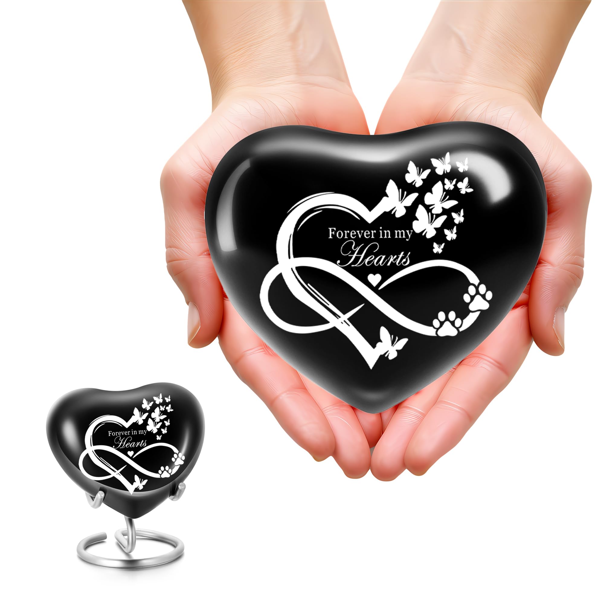 QGJNSGC Heart Shaped Urns for Human Ashes, Small Urns for Pet Ashes Heart Shaped Urn for Cat Dog Ashes Mini Urn