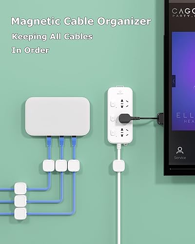 Miniatura 5 de Clips magnéticos para cables, gestión de soportes de cables ajustables, organizador de alambre adhesivo para el hogar, oficina, escritorio,