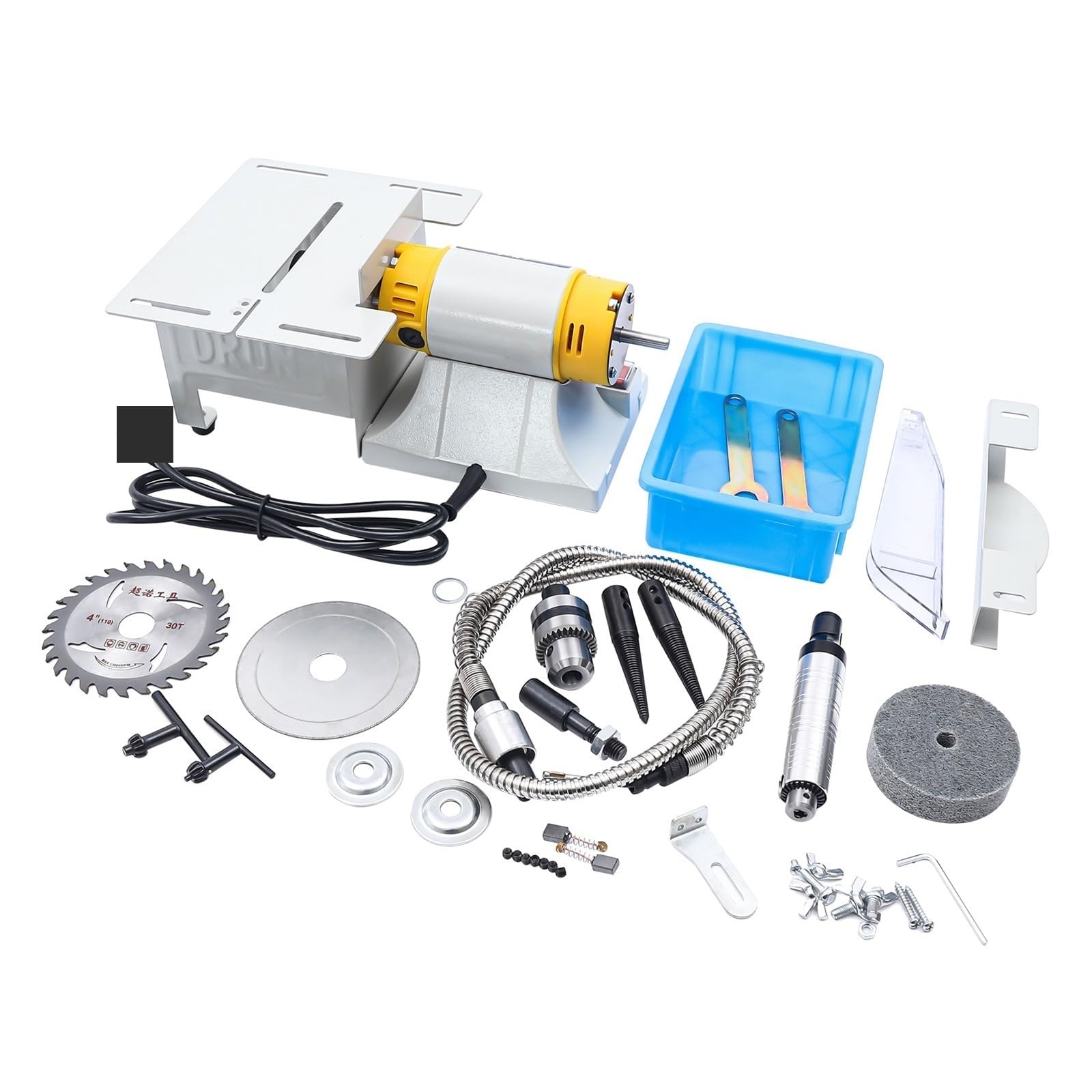 Esmeriladora de Banco, Mini Sierra de mesa multifuncional for carpintería, 10000RPM, joyería de gemas, pulidora de roca, máquina de corte, torno de banco, amoladora de 320W, para moler, pulir y talad
