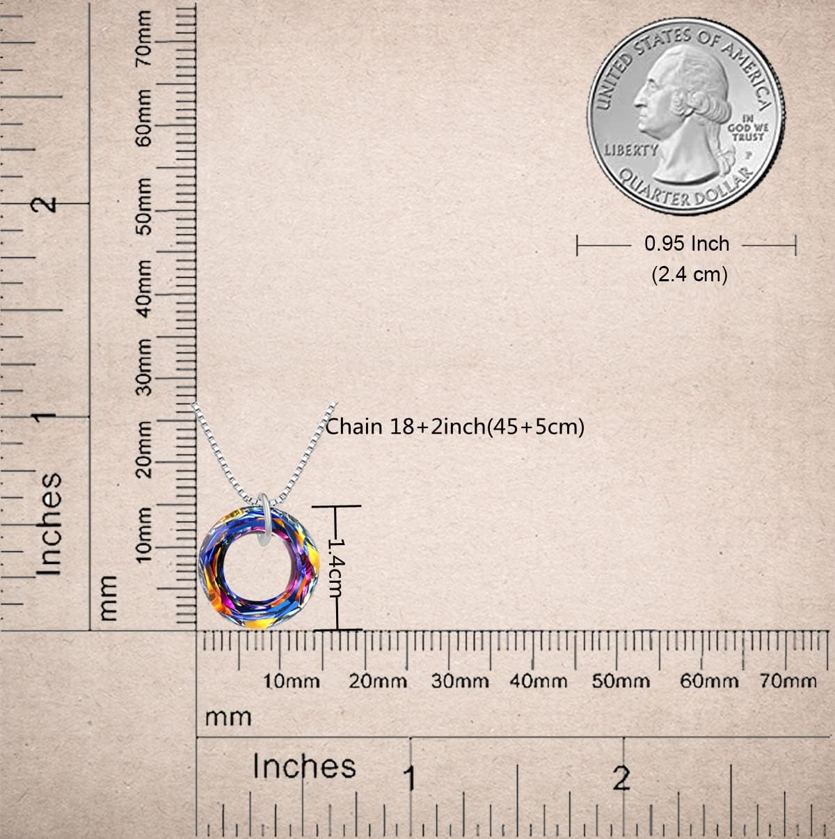 Hermosa 925 Sterling Silver Necklace for Women Circle Crystal Pendant Necklace with Austria Crystal Jewelry Gift for Mom Gifts - Image 4