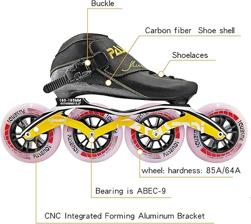 Vista 5 de Patines de velocidad profesionales en línea de fibra de carbono para mujeres y hombres, patines de patinaje de fitness al aire libre, ruedas