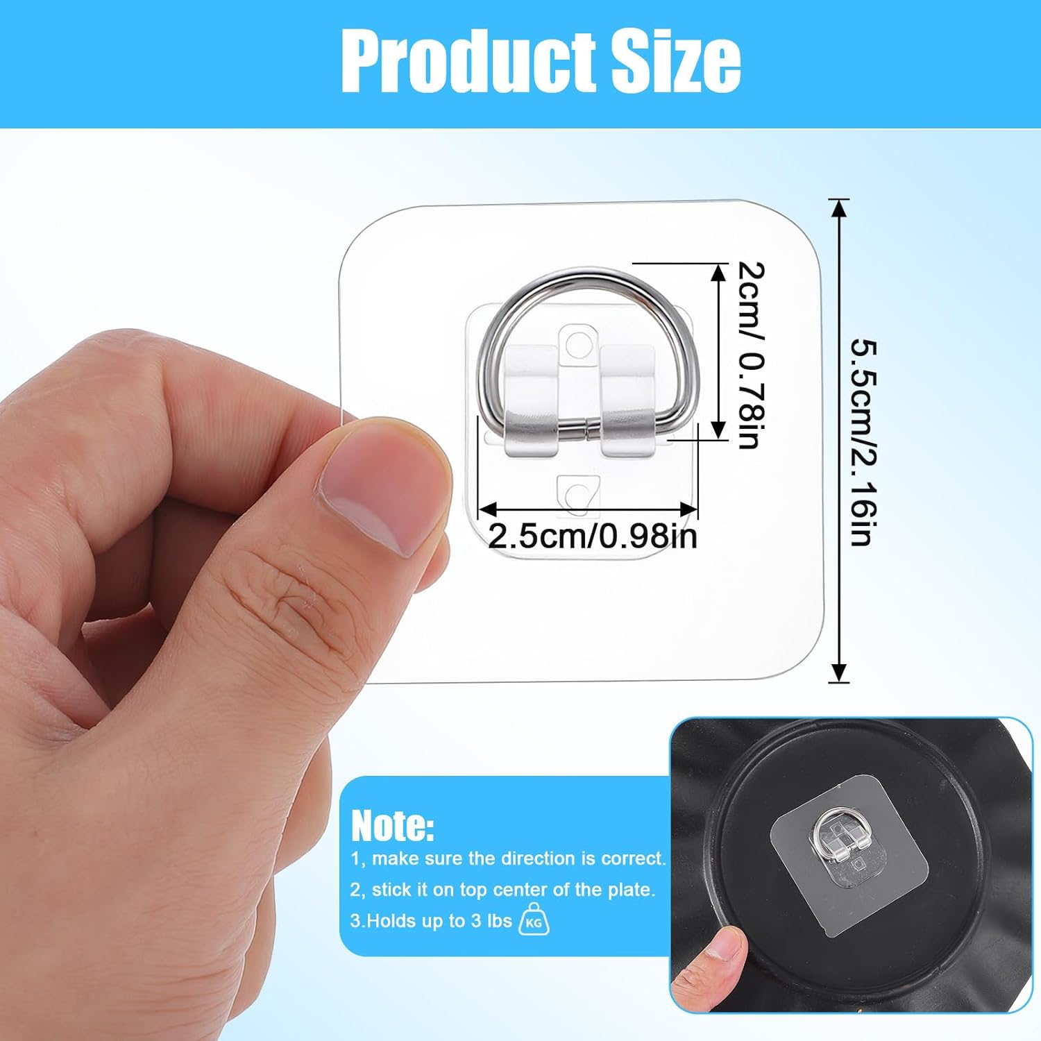 20 Pack No Drill Plate Hangers, Damage-Free Invisible Wall Hooks for Decorative Plates, Pictures & Art, Easy to Install Adhesive Hangers for Wall, Strong Hold Without Nails or Screws