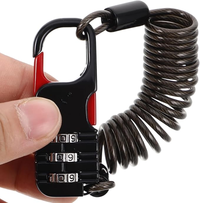 Candado para bicicleta con cable de acero y combinación 3 dígitos miniatura 5