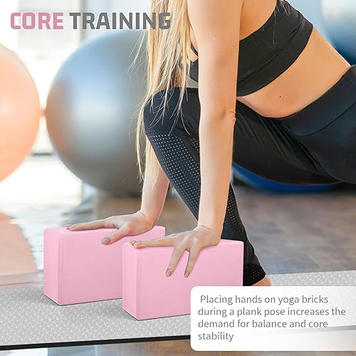 Miniatura 6 de Yoga Blocks 2 Pack, EVA Foam Yoga Block Supportive, Non-Slip Exercise Blocks, Yoga Accessories for Pilates, Meditation, Balance, Stretching and Deep
