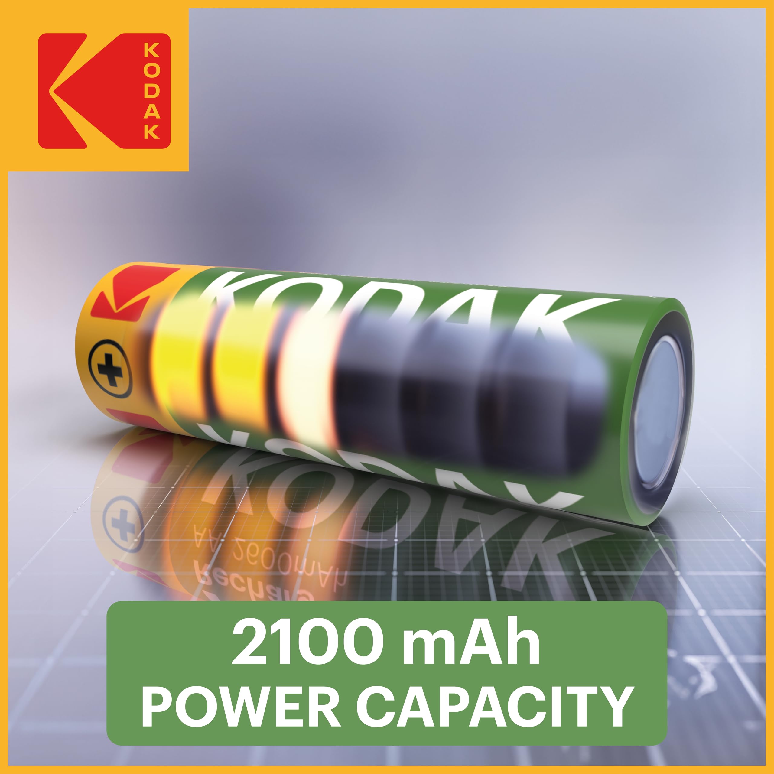 Kodak Lot de 4 piles AA rechargeables avec chargeur de batterie USB-C à 4 emplacements (sans adaptateur inclus), compatibles avec piles AA et AAA (NiMH), charge double A ou triple A, 1000 cycles de