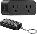 DEWENWILS Wireless Remote Control Outlet, 2 Independent Control Sockets Electrical Remote Light Switch, No Interference Remote Outlet Switch, No Wiring, 15A/1875W, 100 FT Range