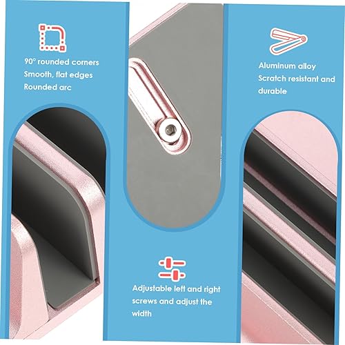 Miniatura 7 de NOLITOY Vertical Laptop Stand Double Slots Holder for Desk Space-Saving Stable Support Fits Laptops Tablets Phones Office Home Rose Gold