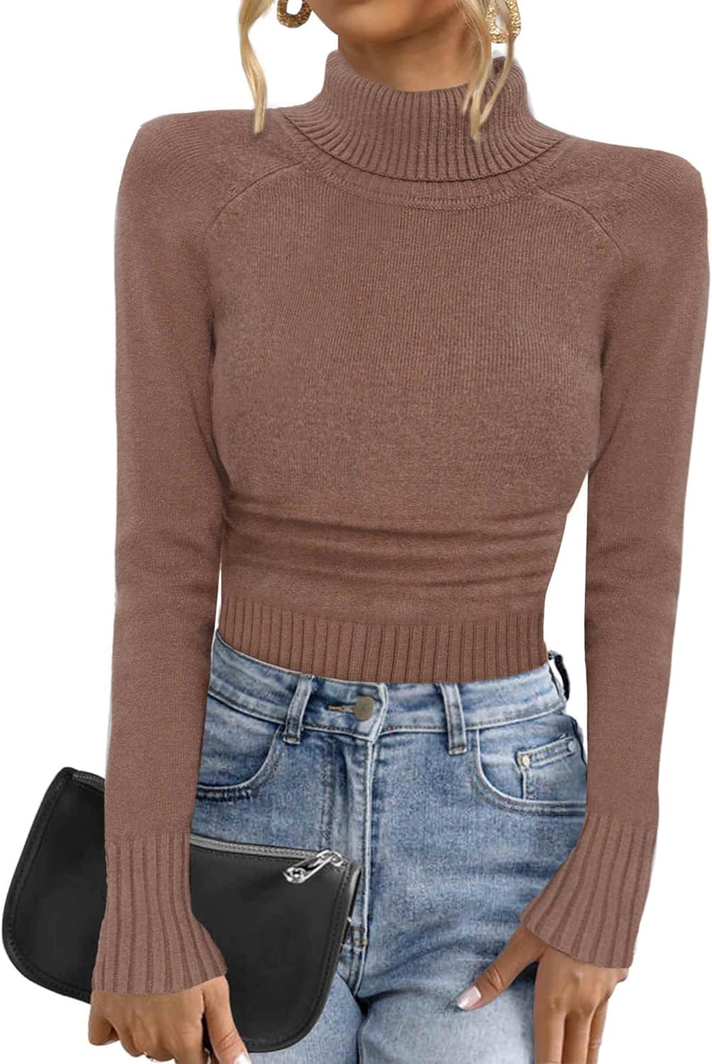 Allegra K Turtleneck Sweater for Women 2025 Fall Winter Long Sleeve Ribbed Knit Pullover Sweaters Top