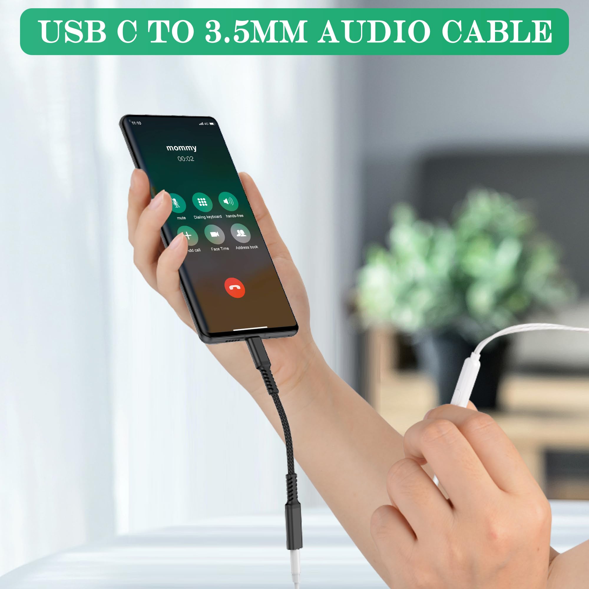 OSWAG Adattatore per cuffie da USB C a Jack da 3,5 di tipo C Dongle audio con icrofono