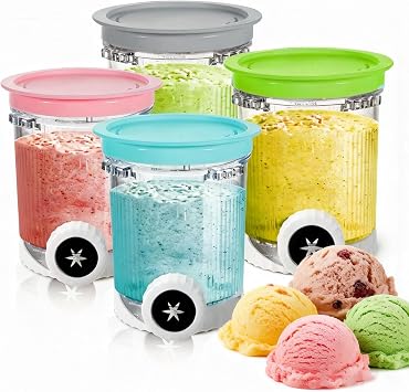 4 Pack Ninja Swirl Tubs with Nozzles for NC700 NC701 Series, BPA Free