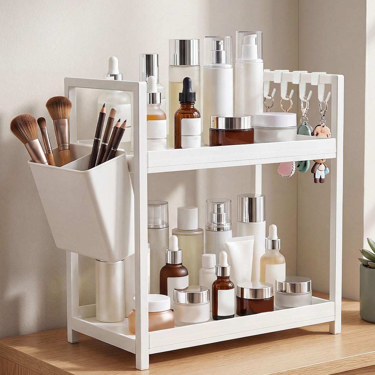 Xygobla 2 Tier Bathroom Make Up Organiser Rack