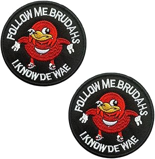 Antrix 2 Pcs Follow Me Brudahs I Know De Wae Funny Tactical Applique Fastener Hook and Loop Embroidered Military Emblem Badge Patch for Backpacks Caps Hats Vests Bags
