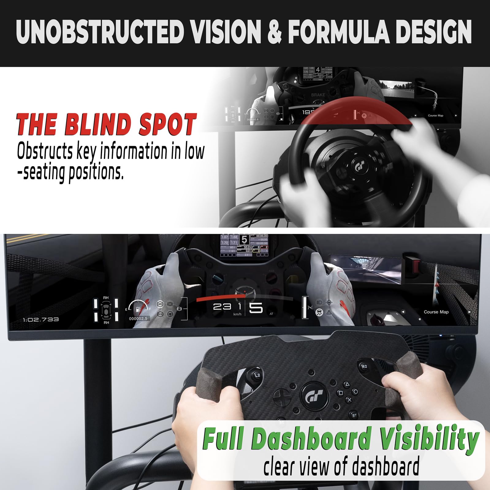 sciuU Roue de Volant Fibre Carbone compatible avec Thrustmaster T300 RS/GT